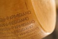 Stamped parmigiano cheese.