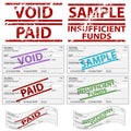 Stamped Personal Checks Royalty Free Stock Photo