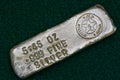 Stamped Silver Bullion Bar Royalty Free Stock Photo