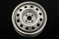 Stamped steel wheel for car, new grey on black background
