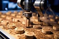 stamping machine imprinting logos on corks