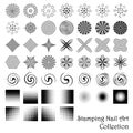 Stamping nail art elements or scrapbooking designs.