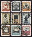 Stamps for coffee Royalty Free Stock Photo