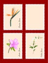 Stamps with flowers Royalty Free Stock Photo