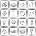 stamps with food symbols