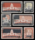 Stamps with the image of the US Capitol