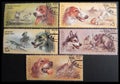Stamps with images of hunting dogs