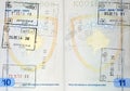 Stamps inside a Kosovo passport Royalty Free Stock Photo