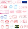 Stamps, labels and postmarks Royalty Free Stock Photo