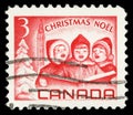 Stamps printed in Canada, depicts Singing Children and Peace Tower, Ottawa