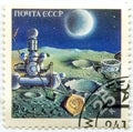 Stamps Printed In Russia Dedicated To Exploration In Space, Circ