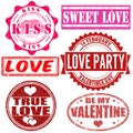 Stamps set for Valentine day Royalty Free Stock Photo