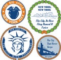 Stamps and signs with nickname of New York City Royalty Free Stock Photo
