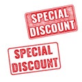 Stamps Special Discount. Vector textured imprints Royalty Free Stock Photo