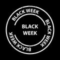 black week stamp on black