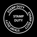 stamp duty stamp on black Royalty Free Stock Photo