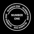 number one stamp on black Royalty Free Stock Photo