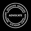 advocate stamp on black