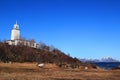 Stamsund church under deep blue sky Royalty Free Stock Photo