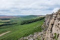 Stanage Edge rock wall in England