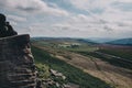 Stanage Edge rock wall in England