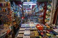 Souvenir shops and unique patterned ceramic plates in the Grand Bazaar at stanbul, Turkey