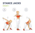 stance jack Sport women exercise for health and boosting metabolism home Workout guidance diagram