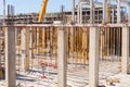 Stanchion and reinforcement of the pillars on a new construction