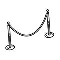 Stanchion Set Icon Vector. Doodle Hand Drawn or Outline Icon Style