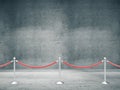 Stanchions barrier in concrete room Royalty Free Stock Photo