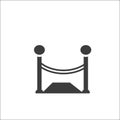 Stand barrier, stanchion ropes flat vector icon.