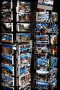 Stand with colorful postcards in a souvenir shop on the Spanish island of Tenerife