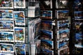 Stand with colorful postcards in a souvenir shop on the Spanish island of Tenerife