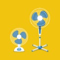Stand fan. Standing fan with blades. Electric equipment for cooling air