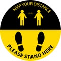 Stand Here keep distance, Social distancing pictograph,clip art