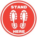 Stand here sign mark