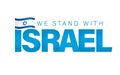 We stand with Israel, text design and national flag