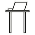 Stand laptop work icon outline vector. Smart office Royalty Free Stock Photo