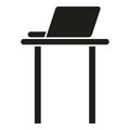 Stand laptop work icon simple vector. Smart office Royalty Free Stock Photo