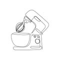 Stand mixer continuous line drawing. One line art of home appliance, kitchen, electrical, food processor, kitchen whisk Royalty Free Stock Photo