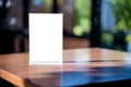 Stand Mock up Menu frame tent card blurred background design key visual layout Royalty Free Stock Photo