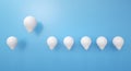 Stand out from the crowd concept with white balloons and a red balloon - 3d rendering