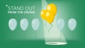 Stand Out From The Crowd Vector. Outstanding Balloon Different From Other. Business Success. Good Idea, Leadership. Flat Royalty Free Stock Photo