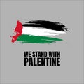 We stand with Palestine banner. Vector