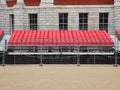 Stand Platform with Rows of Red Plastic Seats Royalty Free Stock Photo