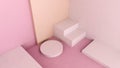Stand podium cosmetics concept on pink background 3d render