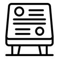 Stand presenting important information with graphs and charts