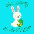 Stand rabbit holds Easter Egg