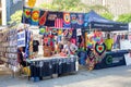 Stand selling colorful hippie clothes at a street fair in New York