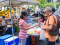 Stand selling food at a street fair in New York City